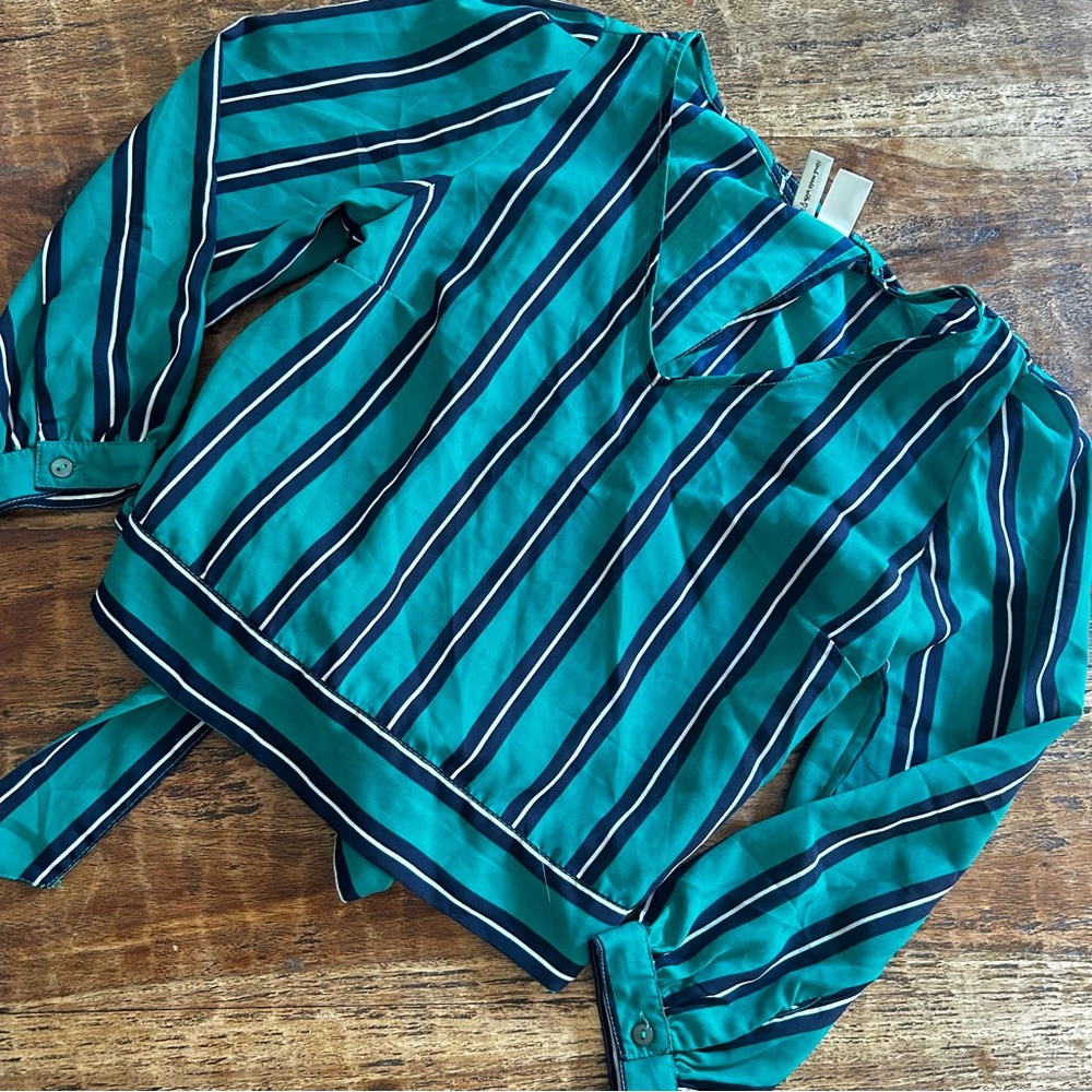 Japna striped back tie blouse
